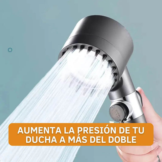 Cabezal de Ducha de Alta Presión 4 en 1 con Masajeador de Silicona y Filtro Purificador